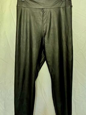 aerie Black Faux Leather Jogger Pants